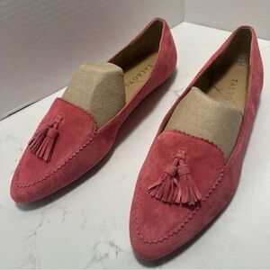 Talbots Rosewood Francesca Tassel Pink Suede Driving Moccasins 7